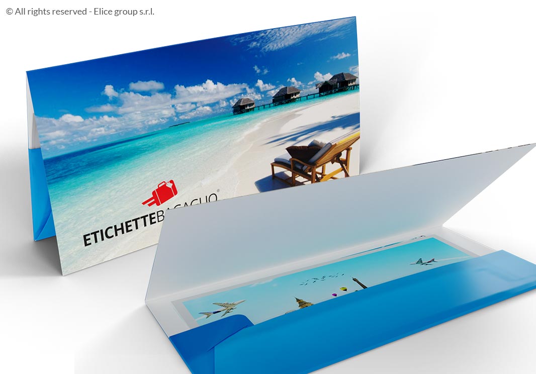 porta biglietto aereo in carta ecologico stampa digitale tasca