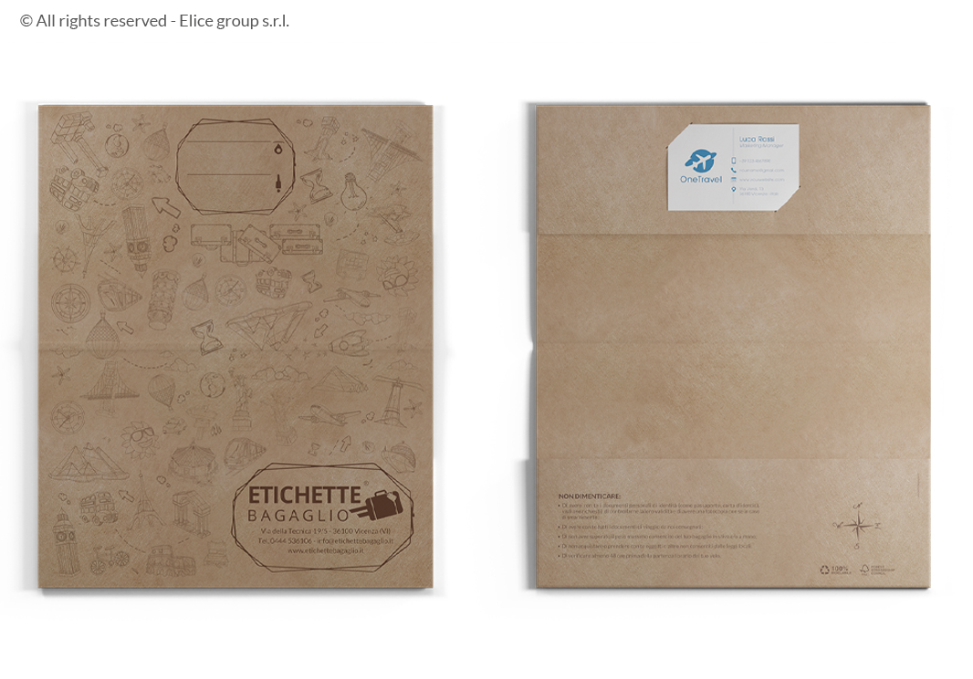 porta documenti ecologico carta stampa digitale due tasche