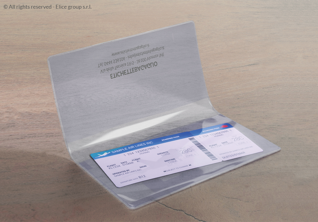 Porta documenti a due tasche interne interamente trasparente