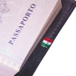 Copertina porta passaporto in vera pelle con due tasche