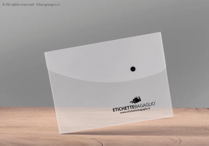Cartelline Personalizzate Porta Documenti in formato A5 in Plastica Trasparente