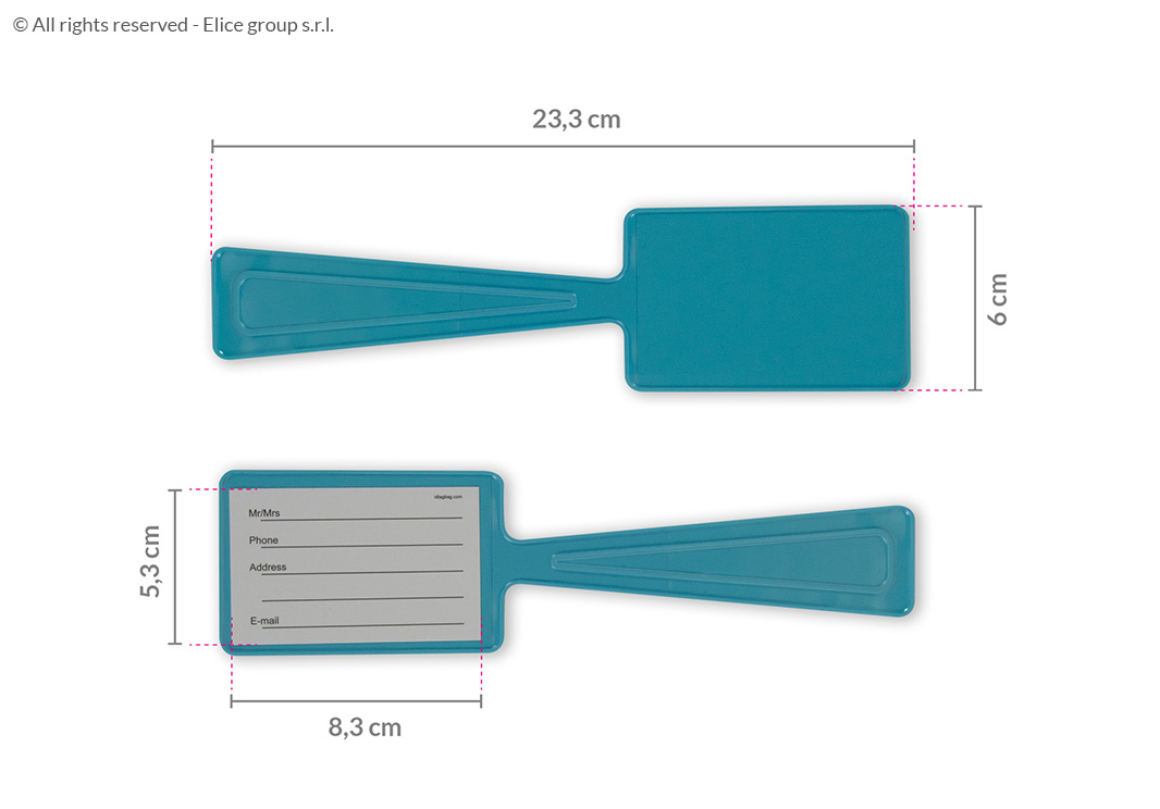 Etichetta Valigia in Plastica con Tasca – Confezione 5 pz