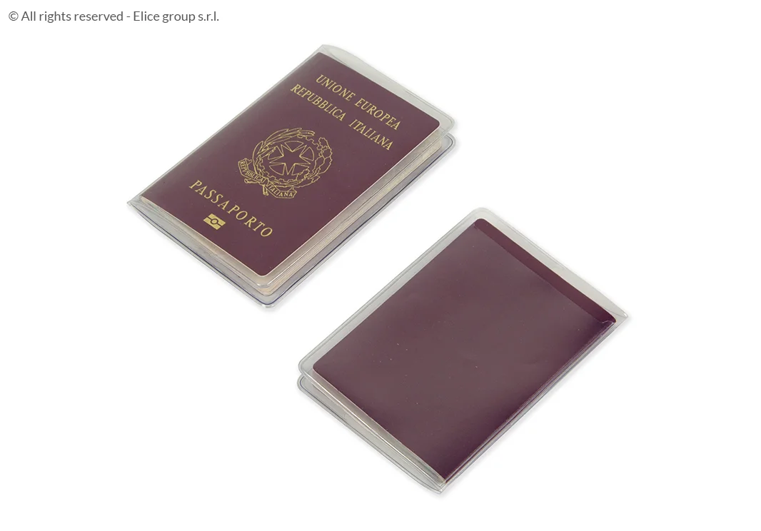 Copertina pvc trasparente porta passaporto