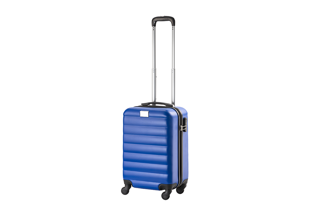 Set 3 Valigie Trolley ABS Rigido Antigraffio Con Dettagli Ecopelle E 4 Ruote: Include Bagaglio A Mano Low Cost, Blu