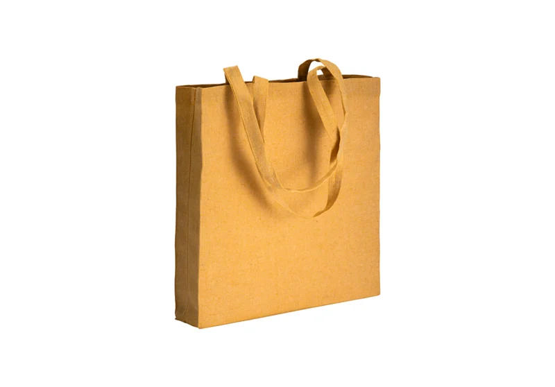 SP17153_Shopper in cotone 150 g con soffietto giallo