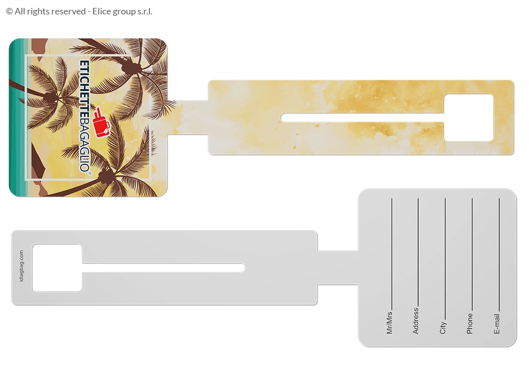 Etichetta per Valigia Quadrata