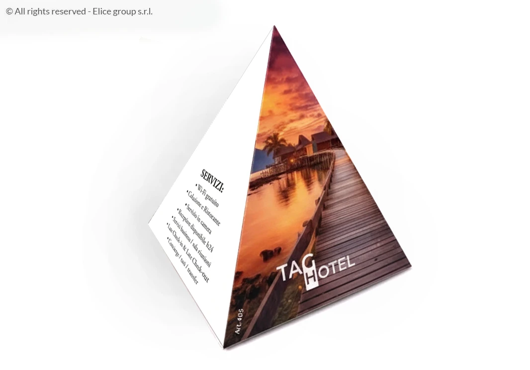 Cartellino informativo per hotel a piramide