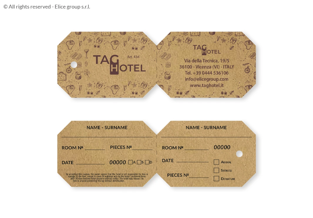 Etichetta bagaglio hotel 15x5 cm - immagine 3