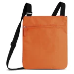 Borsa a tracolla portadocumenti arancione personalizzabile Art. ED15 in poliestere 600D con tasca frontale zip